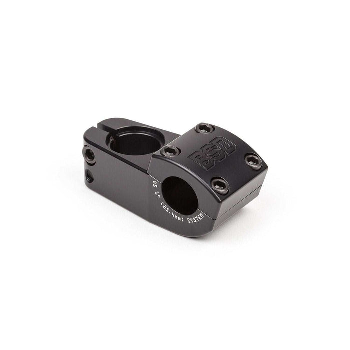 Black BSD Levelled Toploader Stem CNC machined from 6061-T6 with 27mm rise and 50mm reach