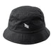 Black MTB bucket hat made with recycled cotton, SPF 50 protection, natural dyes, unisex universal fit