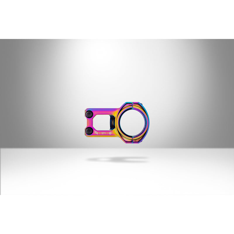 MTB ST1 Stem oilslick mountain bike stem with 35mm clamp diameter and titanium rainbow finish