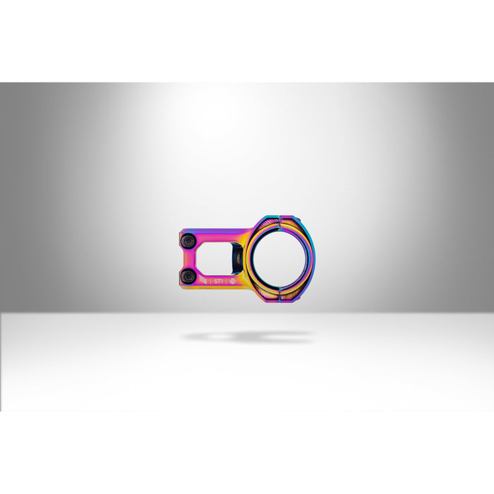 MTB ST1 Stem oilslick mountain bike stem with 35mm clamp diameter and titanium rainbow finish