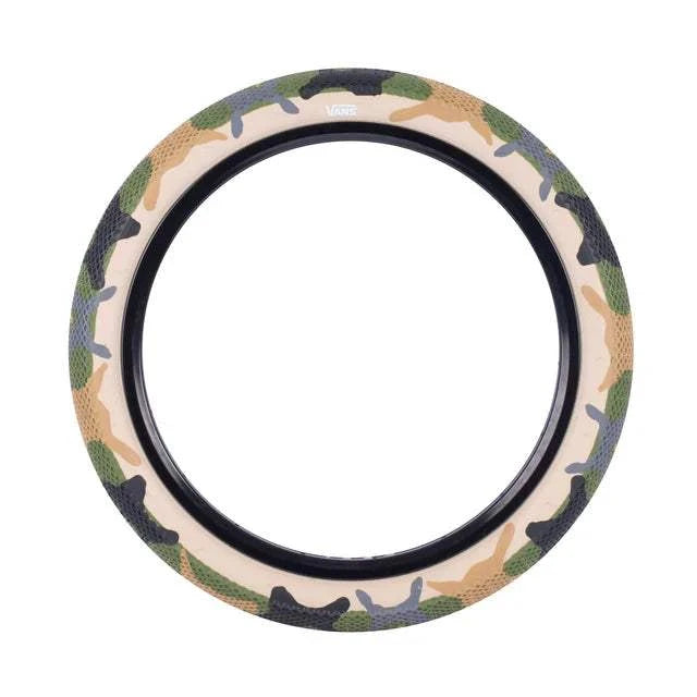 CULT VANS WAFFLE 16x2.3 tire with camo pattern and grippy waffle tread design