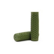 Pair of olive green CULT VANS WAFFLE CRUISER grips with waffle sole pattern for 7/8" handlebars