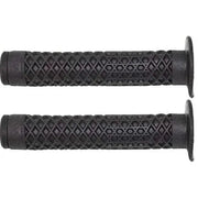 Pair of black Cult Vans waffle grips with flange for BMX handlebars featuring textured waffle design and soft Krayton rubber compound.