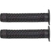 Pair of black Cult Vans waffle grips with flange for BMX handlebars featuring textured waffle design and soft Krayton rubber compound.