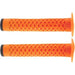 Orange Cult VANS waffle grips with flange for BMX handlebars featuring soft krayton rubber and iconic waffle pattern