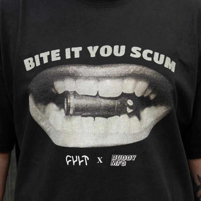 CULT X BUDDY MFG “BITE IT”  T-SHIRT