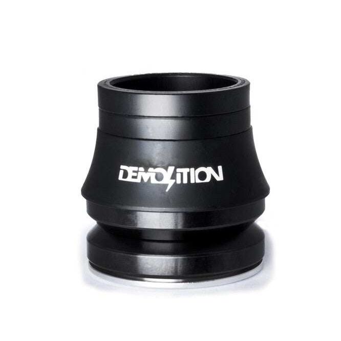 Black Demolition Headset V2 with alloy caps and sealed cartridge bearings for bicycles