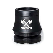 Black Demolition Headset V2 with crossed axes logo, integrated style, and sealed cartridge bearings.