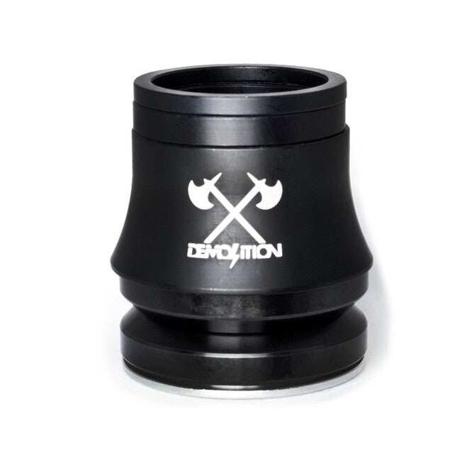 Black Demolition Headset V2 with crossed axes logo, integrated style, and sealed cartridge bearings.