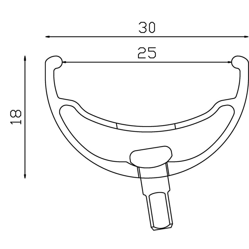 Technical drawing of ALIENATION DEVIANT RIM cross-section with dimensions 30mm width and 18mm height.