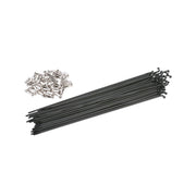 ODYSSEY 14G SPOKES black stainless steel BMX spokes with silver nipples set