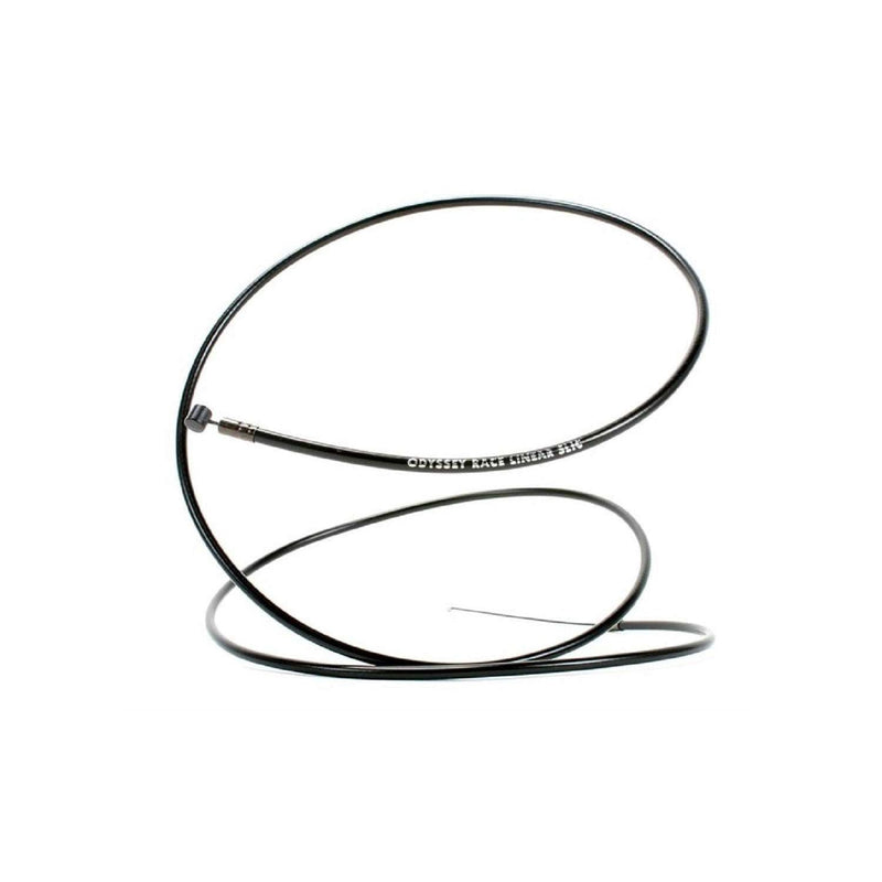 Black Odyssey Race Linear Slic brake cable with aluminum housing and volcano ferrules for lightweight, weatherproof performance.