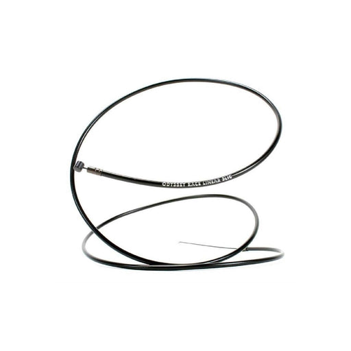 Black Odyssey Race Linear Slic brake cable with aluminum housing and volcano ferrules for lightweight, weatherproof performance.
