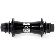 CULT MATCH front hub axle set with female axle, bearings, cones, bolts, and washers in black finish
