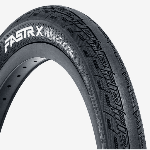 Tioga FASTR-X race tire with multi-facet Nano Knobs and friction enhancing chemical etching for speed and control.