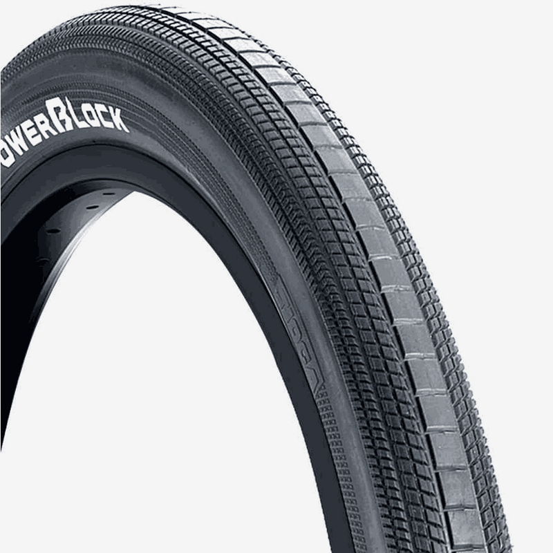 Tioga POWERBLOCK S-SPEC lightweight BMX racing tire with thin sidewall and folding bead design