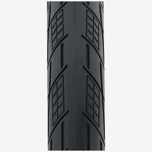 Close-up of TIOGA SPECTR TIRE showing rounded tread with GripPod clusters and deep grooves for enhanced cornering grip.