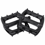 Pair of black Tioga Surefoot slim nylon bike pedals with large grip pins and 9/16 inch thread
