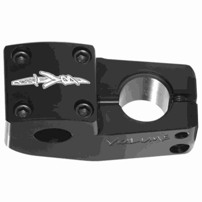 Volume Bikes Shun Topload Stem 6061 CNC machined aluminum BMX bike stem black with logo and wide clamp area