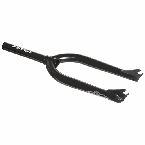 Black Volume Shun Fork made from 4130 heat-treated chromoly with solid CNC dropouts and tapered legs for BMX bike.
