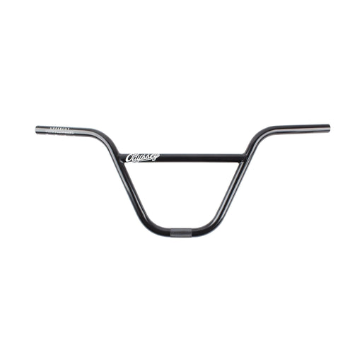 ODYSSEY UPPER CUT 9-inch rise 27.5-inch wide black BMX handlebar made of heat-treated 4130 chromoly with large radius bends.