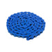 ODYSSEY BLUEBIRD blue bicycle chain coiled on white background
