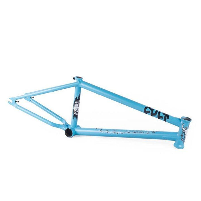 CULT HIGH DESERT blue BMX bike frame with gussets and heat-treated dropouts