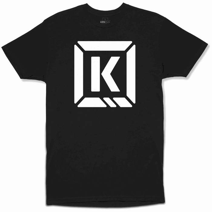 Black KINK REPRESENT T-SHIRT with bold white logo, made from 100% combed ring-spun USA cotton, pre-shrunk tailored fit, lightweight and durable design