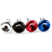 Set of ODI aluminum end plugs in silver, black, red, and blue anodized finishes for bike handlebar protection and customization.