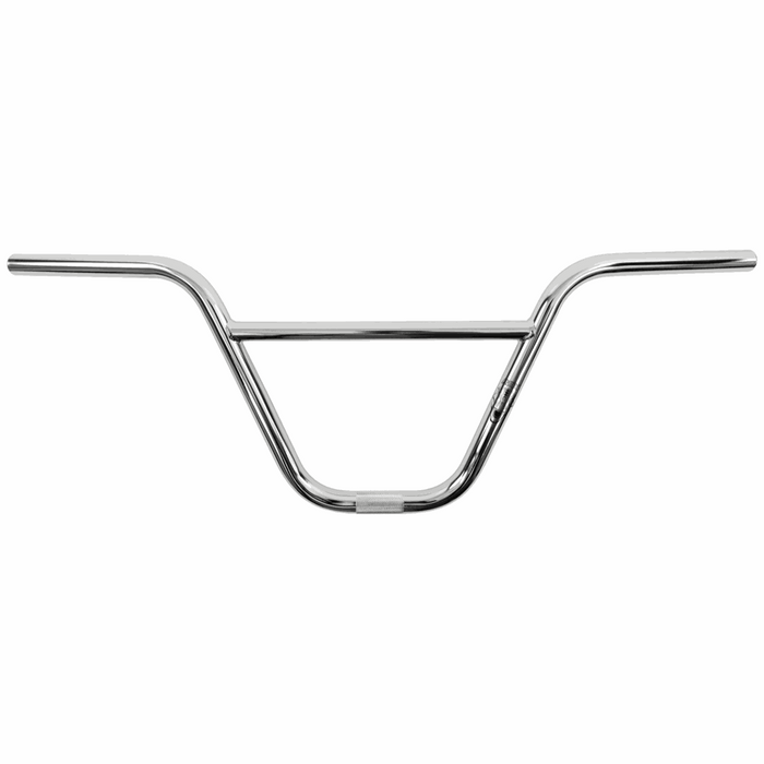 Chrome Kink Rex 2PC handlebar with 29.5-inch width, 9.5-inch rise, 12° backsweep, and 1° upsweep made from 13-butted 4130 chromoly steel