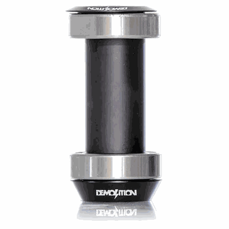 DEMOLITION mid size bottom bracket set with sealed bearings, crank arm spacers, and Demolition logo engraving