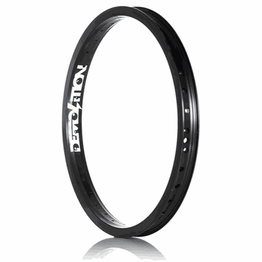Black 20-inch Demolition Zero Rim with double-wall construction and welded seam for BMX bike wheels