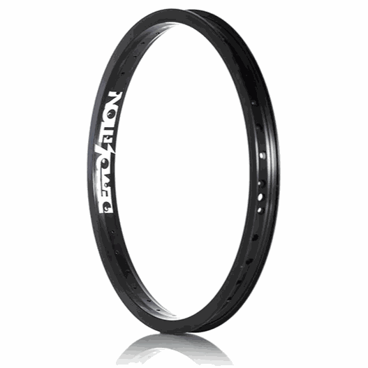 Black 20-inch Demolition Zero Rim with double-wall construction and welded seam for BMX bike wheels