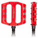 Red DEMOLITION PEDALS Trooper Alloy CNC bike pedals with 6061 T6 aluminum concave platform and removable pins