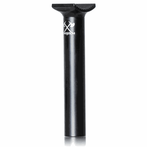 Black forged aluminum Demolition seatpost pivotal with slimmed top, available in 200mm or 300mm length, lightweight and compatible with Pivotal style seats