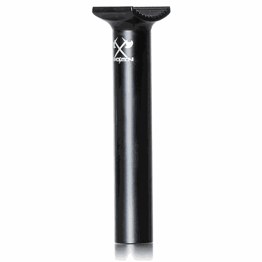 Black forged aluminum Demolition seatpost pivotal with slimmed top, available in 200mm or 300mm length, lightweight and compatible with Pivotal style seats