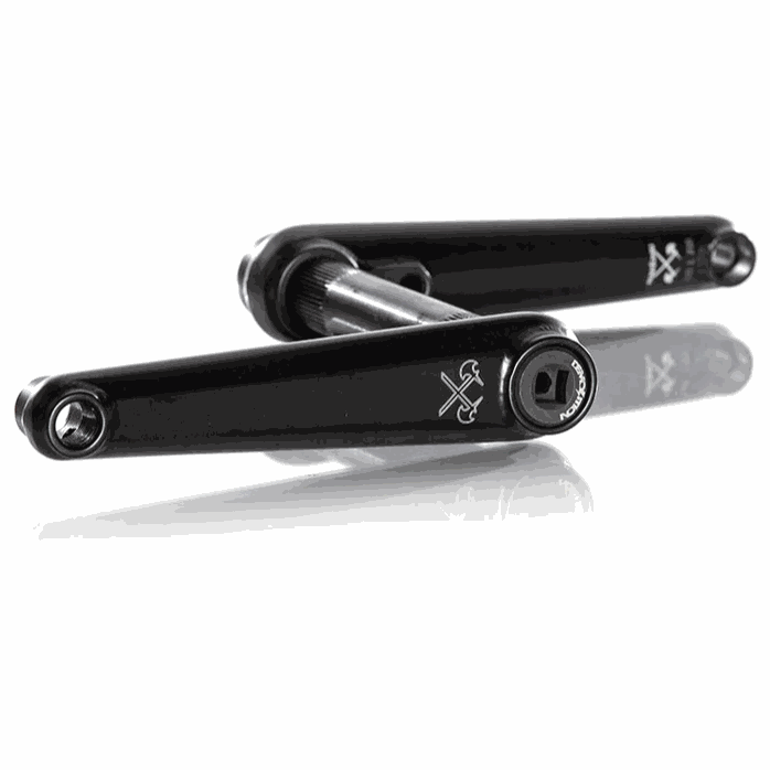 Demolition Revolt 24 Cranks black heat-treated BMX crank arms with hollow spindle and CNC’d ratchet bolts