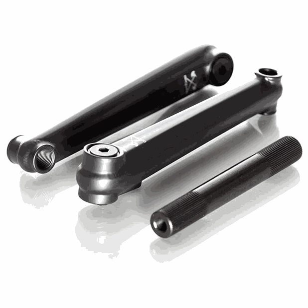 Demolition Revolt cranks with heat-treated chromoly arms and hollow spindle for BMX bikes