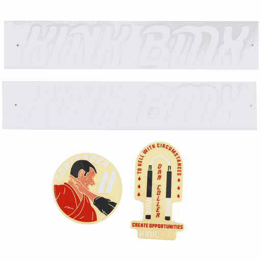 KINK Contender decal set for BMX bike customization with durable, high-quality graphics