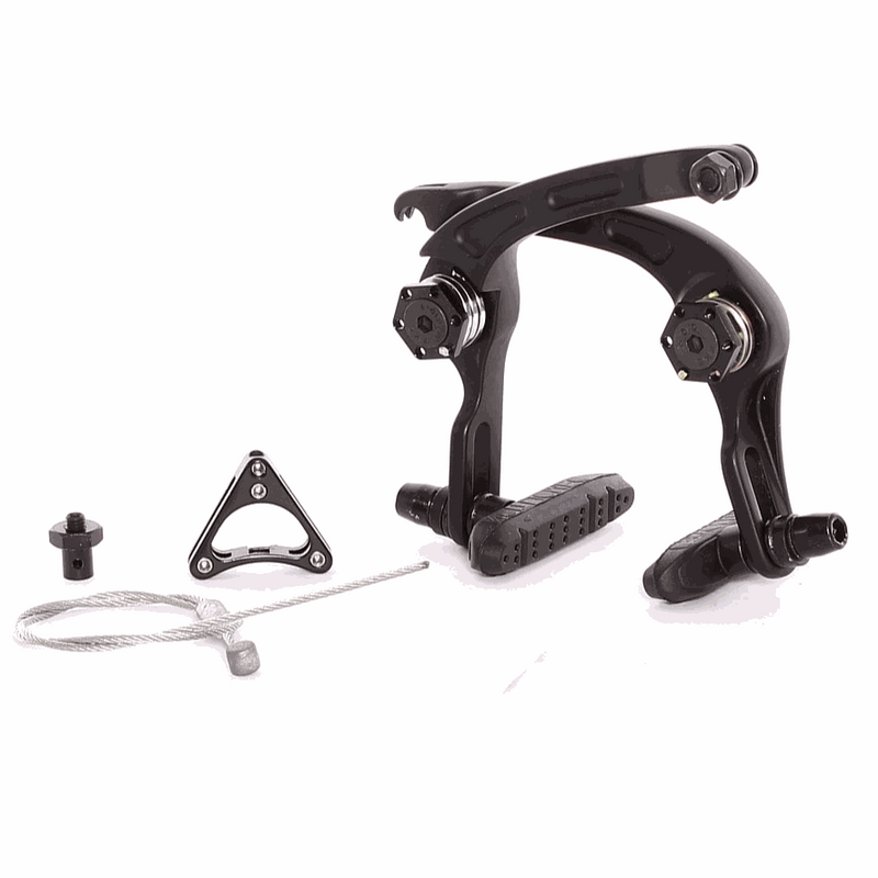 Demolition Vulcan V2 rear U-brake made of 6061 aluminum with sealed bearings, including brake pads, cable triangle, cable, and knarp.