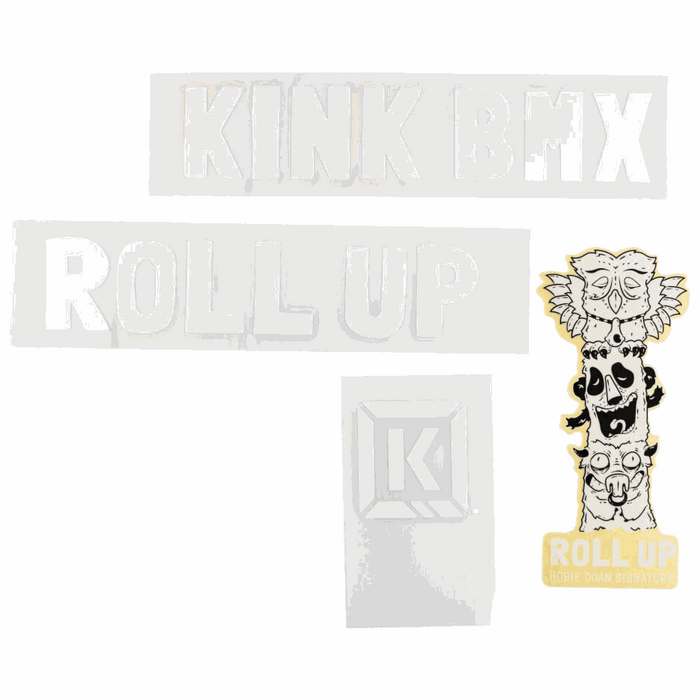 KINK Roll Up Decal Kit with durable BMX stickers for bike customization