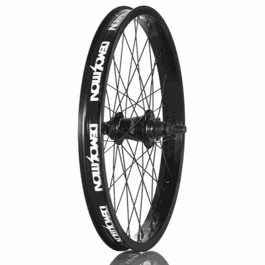 DEMOLITION TEAM PLUS FC WHEEL black 40mm double walled rim laced to RotatoR V4 Pro freecoaster hub with 14mm CRMO axle and hubguards