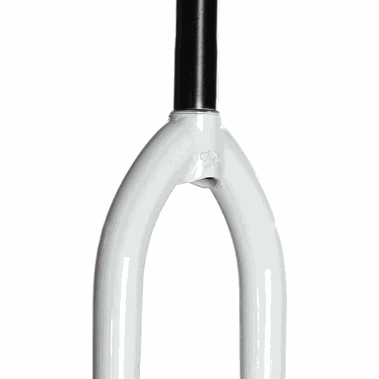 DEMOLITION KRISFOX FORK white 100% heat-treated CRMO tapered legs with Kris Fox Signature Heretics design for 2.4+ tires