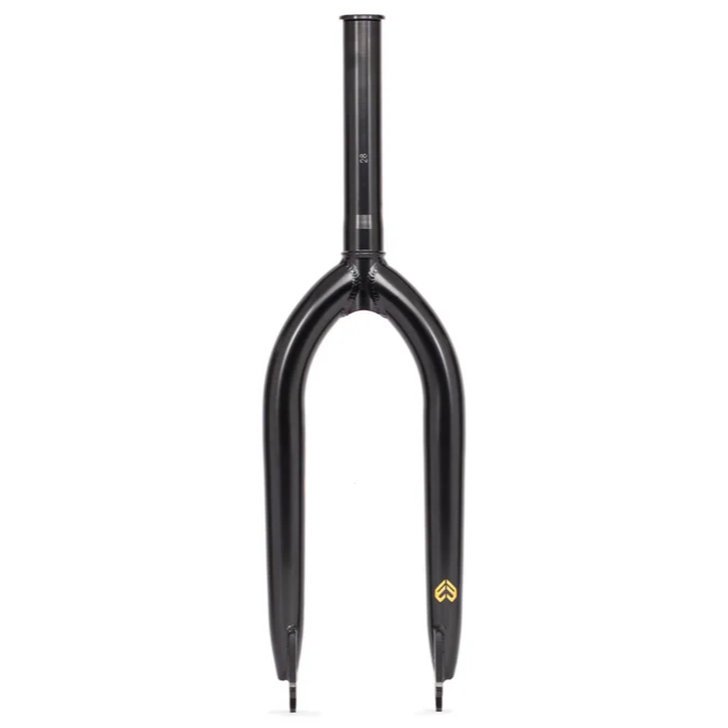 Black ÉCLAT Storm XLT Fork with 24mm or 28mm offset, lightweight 4130 crmo steel, designed for 2.4"+ tires, CNC machined with lifetime guarantee.