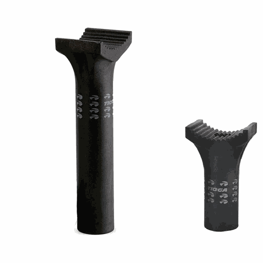 Tioga D-Lite lightweight nylon pivotal seat post with alloy reinforcement in two lengths and 25.4mm diameter