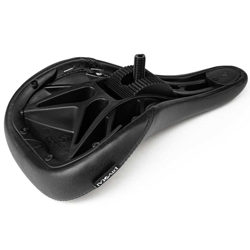 Black ÉCLAT EXILE PIVOTAL SEAT with ergonomic contoured foam and injected pivotal base for durability and strength