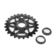ÉCLAT EXILE CHAINRING sprocket made of 7075-T6 alloy, featuring a multi-spoke design with included spindle adaptors.