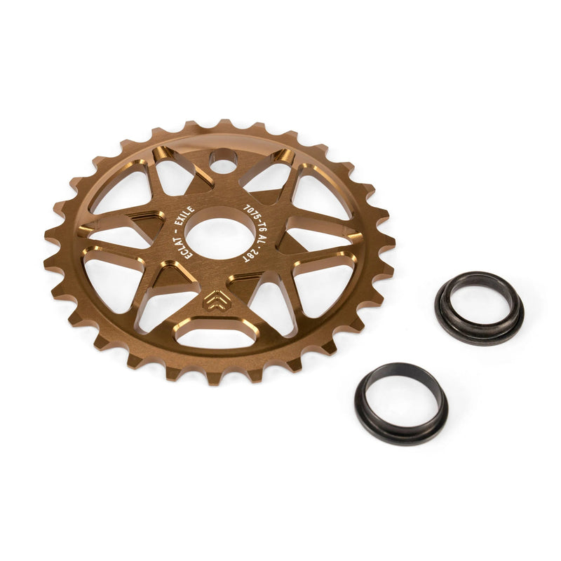 ÉCLAT EXILE CHAINRING, 7075-T6 alloy, multi-spoke profile, includes spindle adaptors.