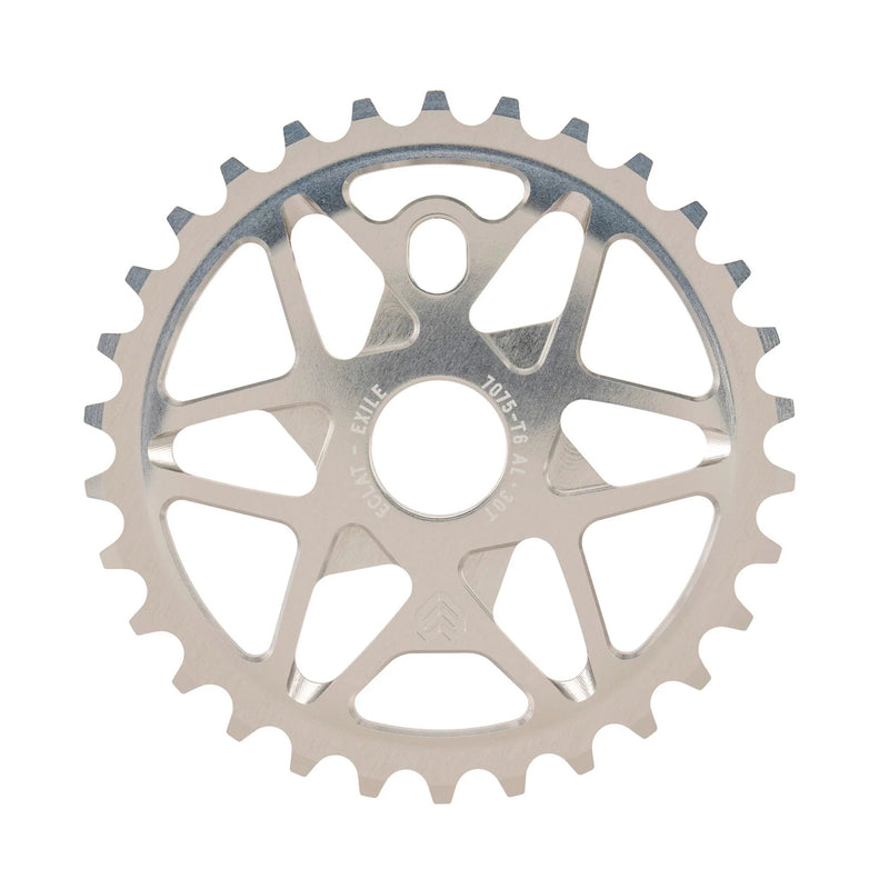 ÉCLAT EXILE CHAINRING, 7075-T6 alloy, multi-spoke design, available in 25t-36t, lightweight and strong.