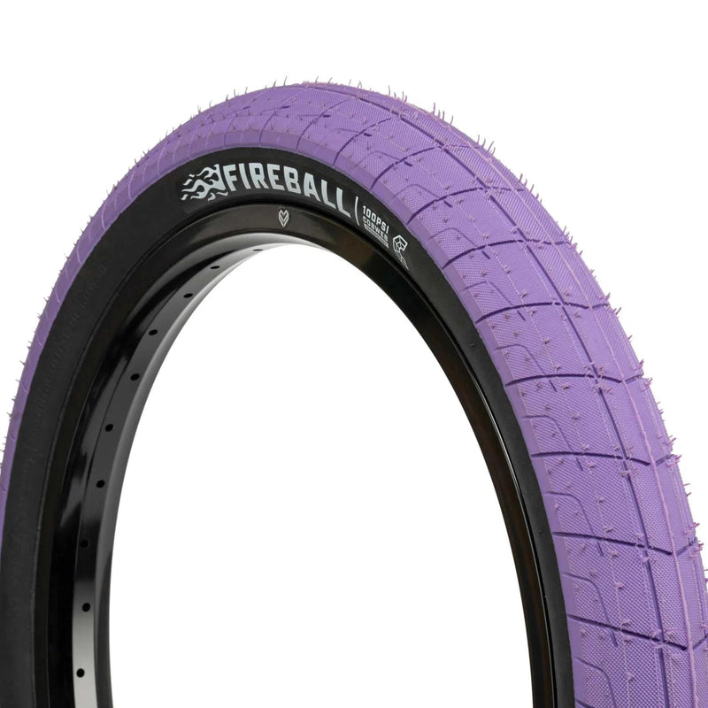 ÉCLAT FIREBALL TIRE with grind-resistant tread, puncture-resistant sidewall, in purple.